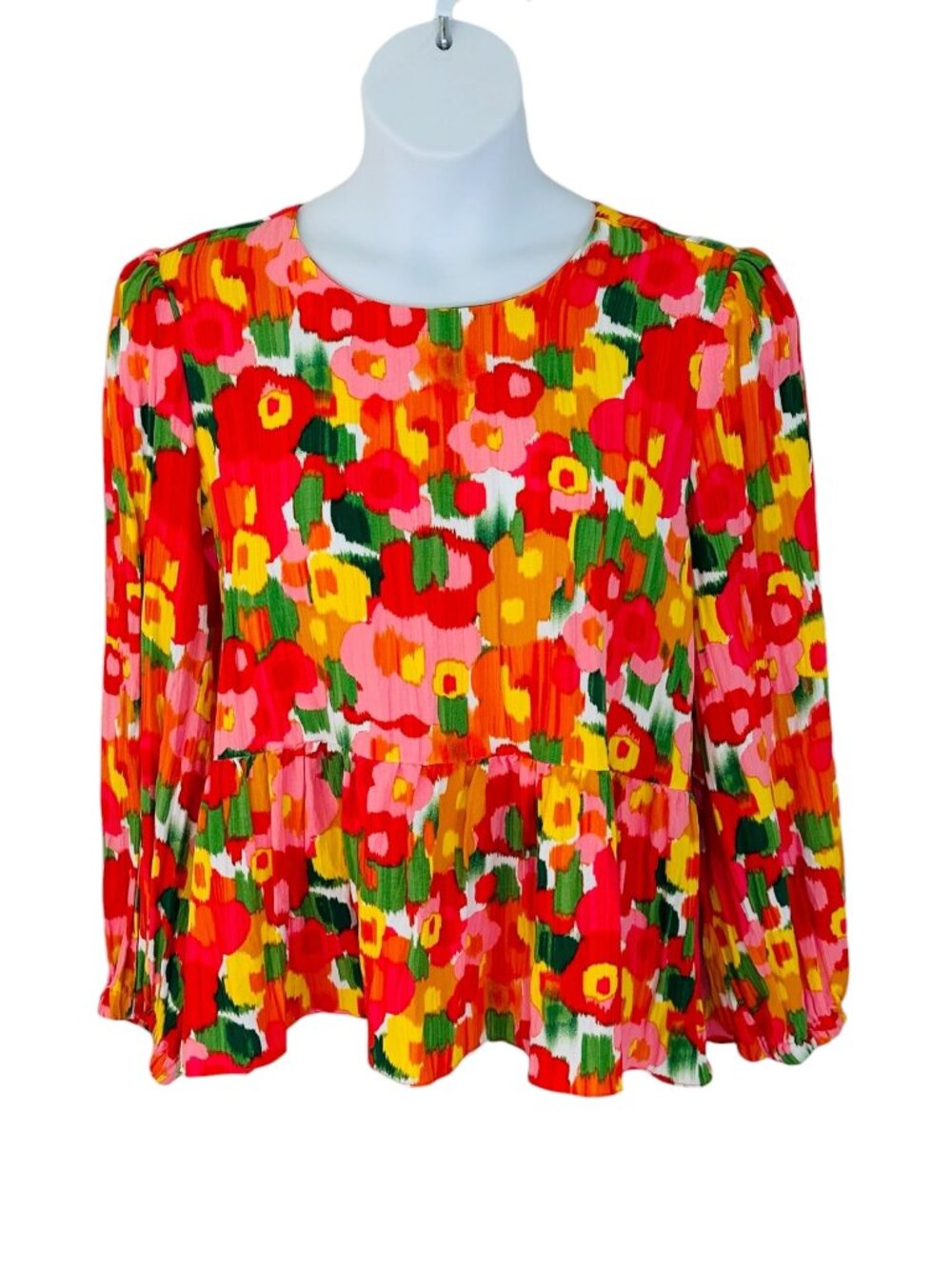 Pomander Place Tuckernuck Women's Size XXL Magnolia Floral Peplum Blouse